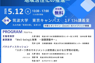 第３回スポーツ・ウエルネス都市創生コンソーシアムシンポジウム開催のご案内