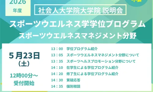2026年度スポーツウエルネス学学位プログラム　オープンキャンパス開催